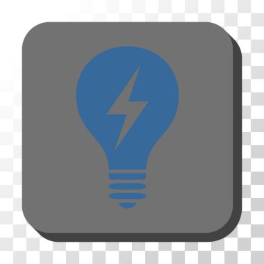 Elektrikli ampul yuvarlak kare vektör düğmesi