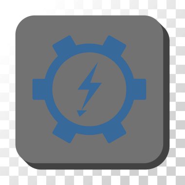 Elektrik enerji Dişli çark yuvarlak kare vektör düğmesi