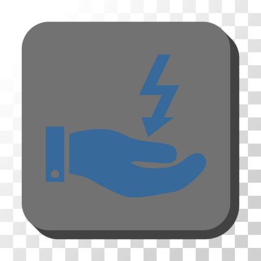 Elektrik enerji hizmet el yuvarlatılmış kare vektör düğmesi