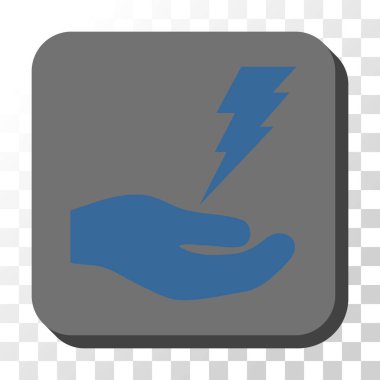 Elektrik Servisi el yuvarlatılmış kare vektör düğmesi