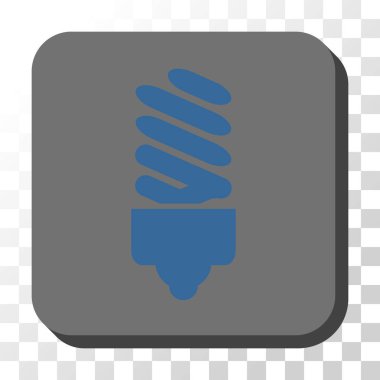 Floresan ampul yuvarlak kare vektör düğmesi