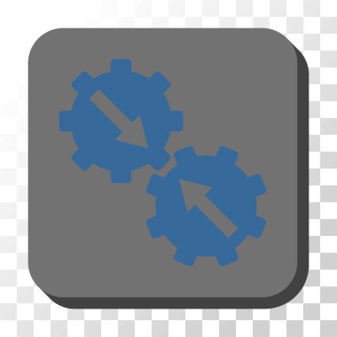 Dişli Tümleştirme yuvarlak kare vektör düğmesi