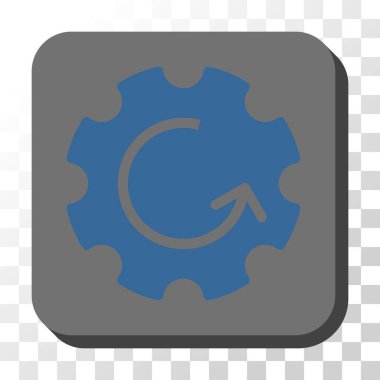 Dişli döndürme yuvarlak kare vektör düğmesi