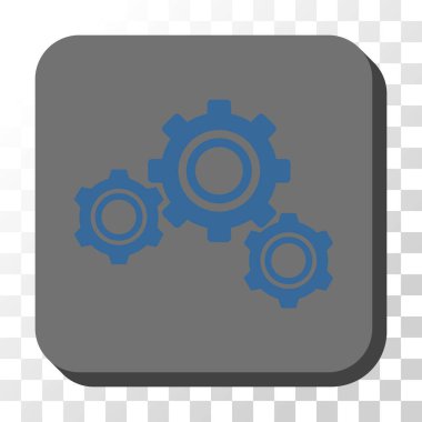 Gears'ı yuvarlak kare vektör düğmesi