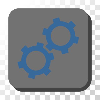 Gears'ı yuvarlak kare vektör düğmesi