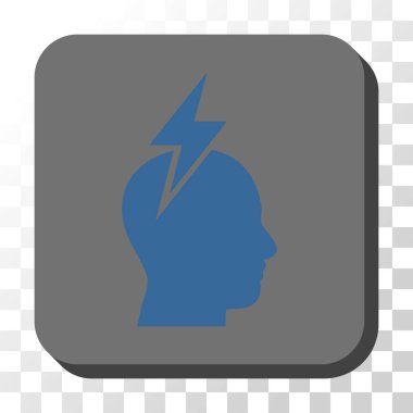 Baş ağrısı yuvarlatılmış kare vektör düğmesi