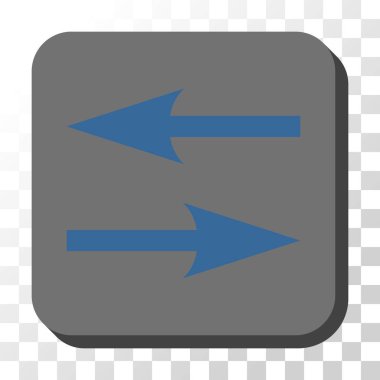 Yatay Exchange okları yuvarlak kare vektör düğmesi