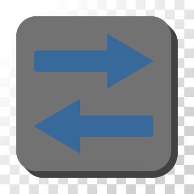 Yatay Çevir okları yuvarlak kare vektör düğmesi