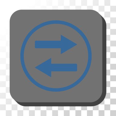 Yatay Çevir okları yuvarlak kare vektör düğmesi