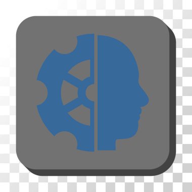 Akıl yuvarlatılmış kare vektör düğmesi