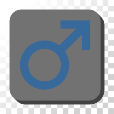 Erkek sembolü kare vektör düğmesini yuvarlak