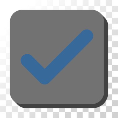 Tamam yuvarlak kare vektör düğmesi