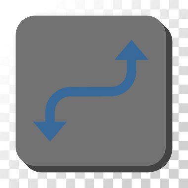 Tam tersi yuvarlatılmış kare vektör okunu kavisli