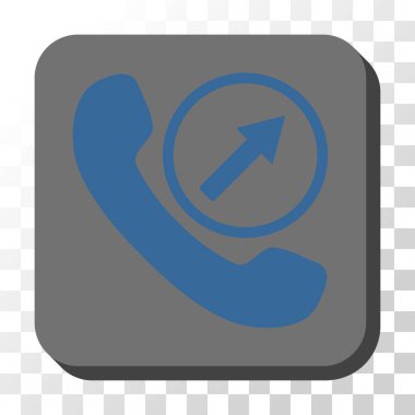 Çağrı giden yuvarlak kare vektör düğmesi