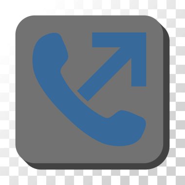 Çağrı giden yuvarlak kare vektör düğmesi