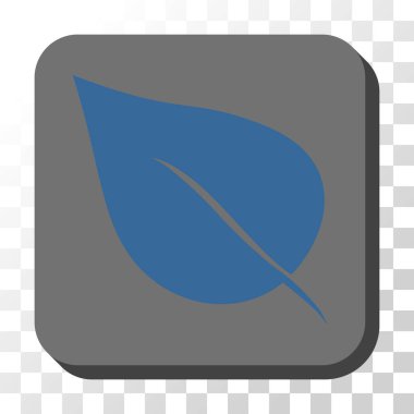 Bitki yaprak yuvarlak kare vektör düğmesi