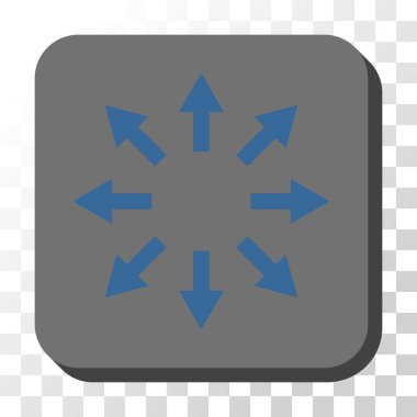 Radyal okları yuvarlak kare vektör düğmesi