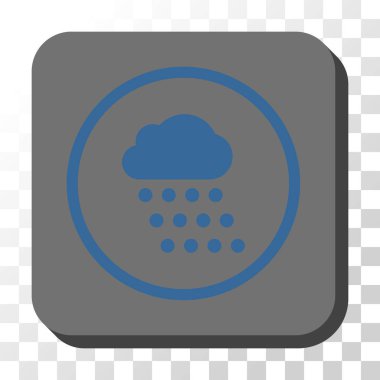 Yağmur bulutu yuvarlak kare vektör düğmesi