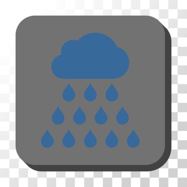 Yağmur bulutu yuvarlak kare vektör düğmesi