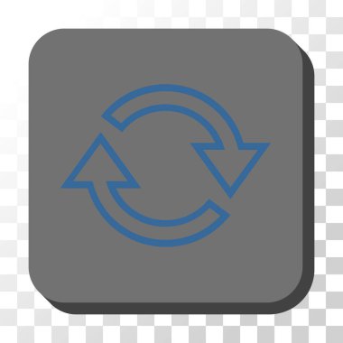 Yenile okları yuvarlatılmış kare vektör düğmesi