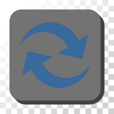 Yenile okları yuvarlatılmış kare vektör düğmesi