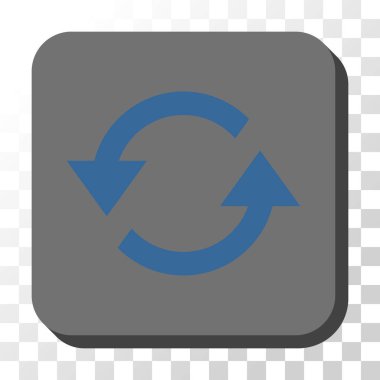 Yenile okları yuvarlatılmış kare vektör düğmesi