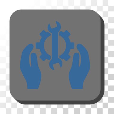 Hizmet yuvarlak kare vektör düğmesini onarmak