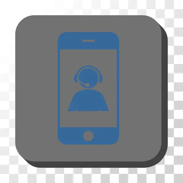 Smartphone operatör kontakt porträtt avrundat fyrkantig vektor-knappen — Stock vektor