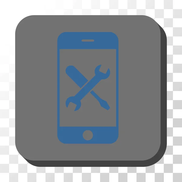 Smartphone-Tools abgerundete quadratische Vektortaste — Stockvektor