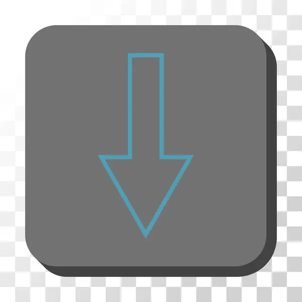 Flèche vers le bas arrondi bouton vectoriel carré — Image vectorielle