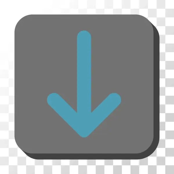 丸みを帯びた正方形ベクトル ボタン ダウン矢印 — ストックベクタ