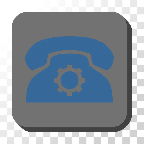 Configuración del teléfono Redondeado Cuadrado Vector Botón — Archivo Imágenes Vectoriales