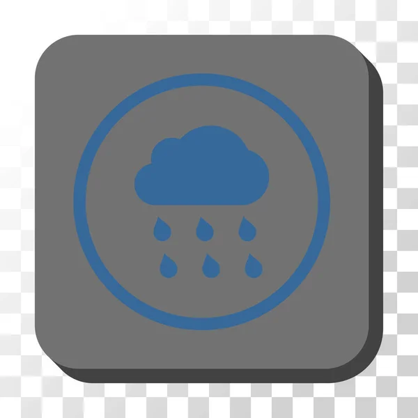 Rain Cloud Rounded Square Vector Button — Stock Vector