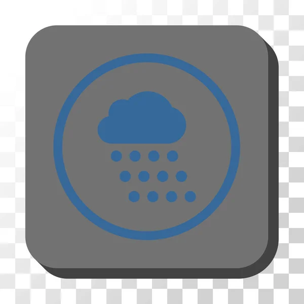 Bouton vectoriel carré arrondi nuage de pluie — Image vectorielle