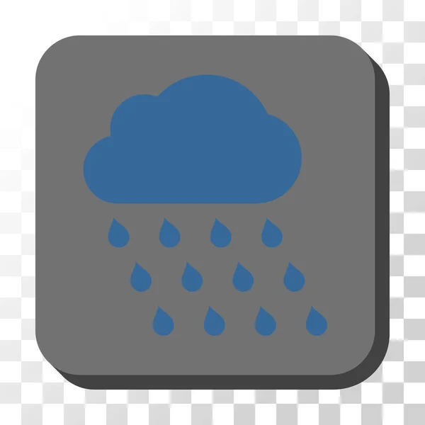 Σύννεφο βροχής στρογγυλεμένο τετράγωνο διάνυσμα κουμπί — Διανυσματικό Αρχείο