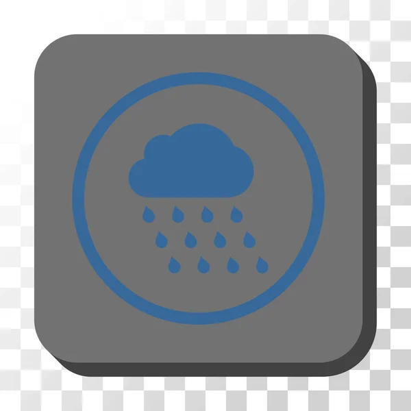Rain Cloud Rounded Square Vector Button — Stock Vector