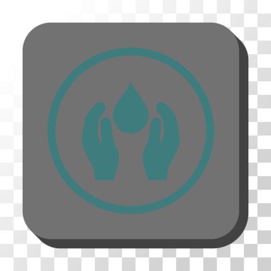 Su bakımı yuvarlak kare vektör düğmesi