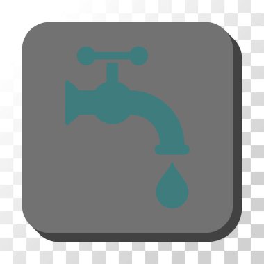 Musluk suyu yuvarlak kare vektör düğmesi