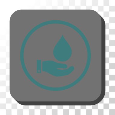 Su Servisi yuvarlak kare vektör düğmesi