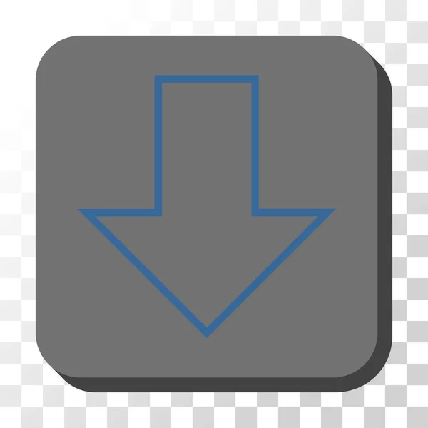 丸みを帯びた正方形ベクトル ボタン ダウン矢印 — ストックベクタ