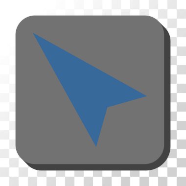 Kare vektör düğme ok ucu sol yukarı yuvarlanır