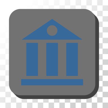 Banka Binası yuvarlak kare vektör düğmesi