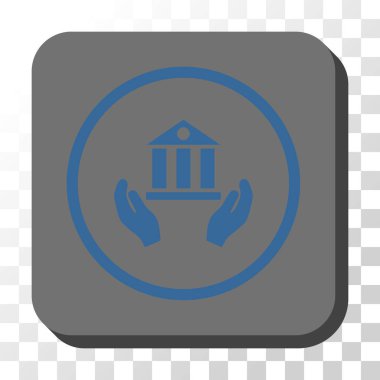 Banka hizmet yuvarlak kare vektör düğmesi