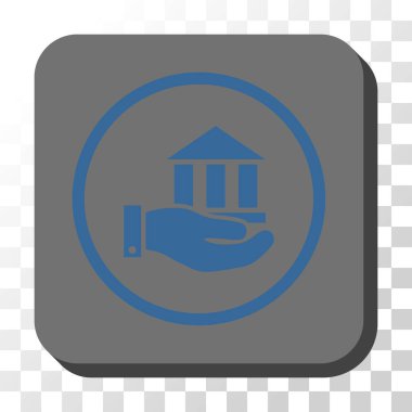 Banka hizmet yuvarlak kare vektör düğmesi