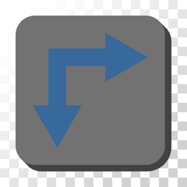 Bifurkasyon ok yuvarlatılmış kare vektör düğmesini basılı