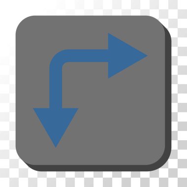 Bifurkasyon ok yuvarlatılmış kare vektör düğmesini basılı