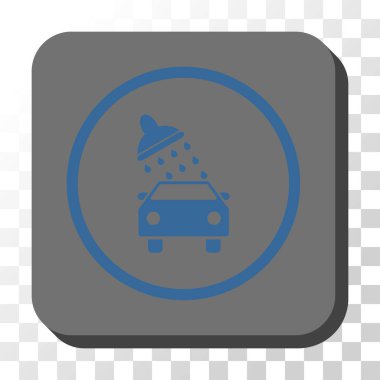 Oto yıkama yuvarlak kare vektör düğmesi