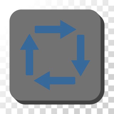 Dolaşım okları yuvarlak kare vektör düğmesi