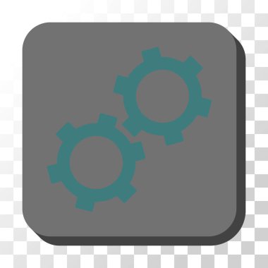 Gears'ı yuvarlak kare vektör düğmesi