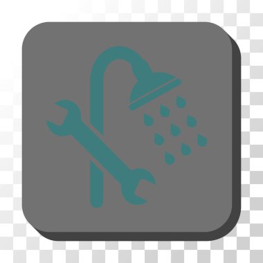 Duş sıhhi tesisat yuvarlak kare vektör düğmesi